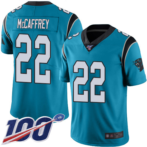 Carolina Panthers Limited Blue Men Christian McCaffrey Alternate Jersey NFL Football #22 100th Season Vapor Untouchable->youth nfl jersey->Youth Jersey